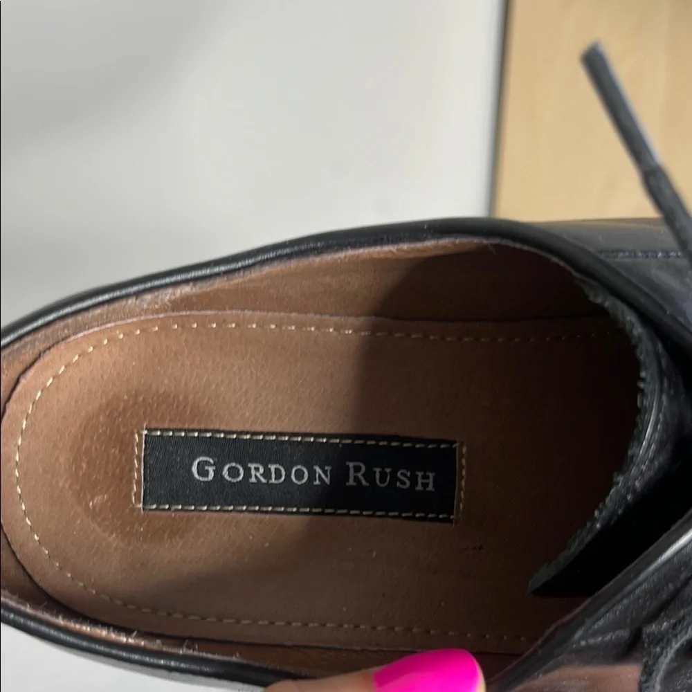 Gordon Rush Size 10.5 Classic Black Leather Men's Shoes